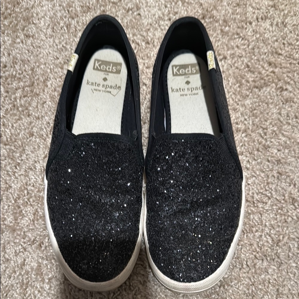 COPY - Keds x Kate Spade Glitter Slip-On Shoes - Black